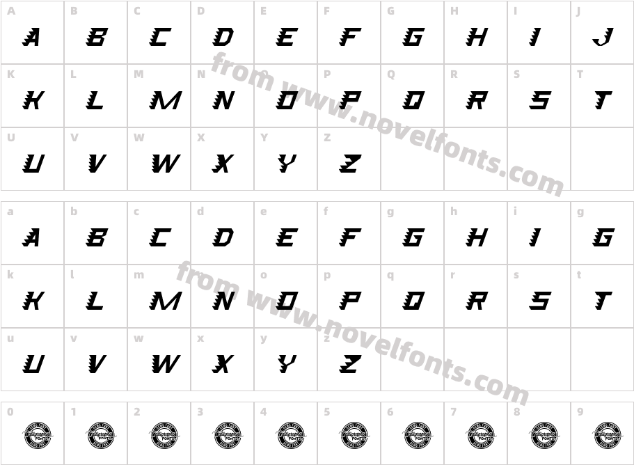 Speed Attack Demo ItalicCharacter Map