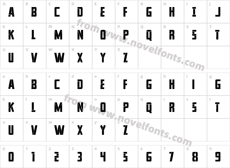 Frank-n-Plank BoldCharacter Map