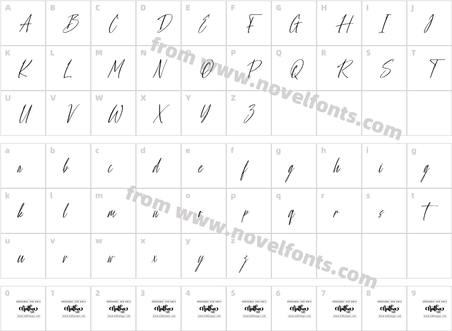 Spiderwort Personal UseCharacter Map