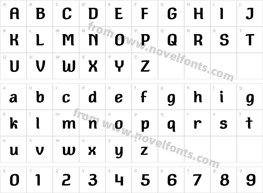 Square Antiqua BoldCharacter Map