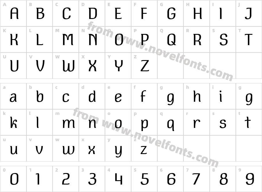 Square Antiqua BookCharacter Map