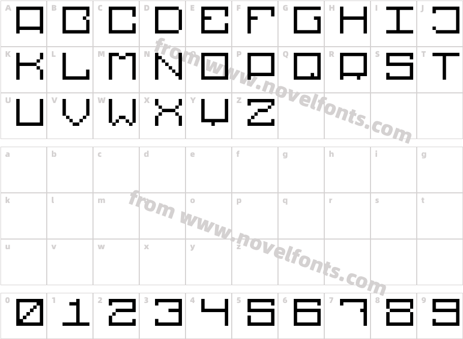 Square Pixel 822Character Map