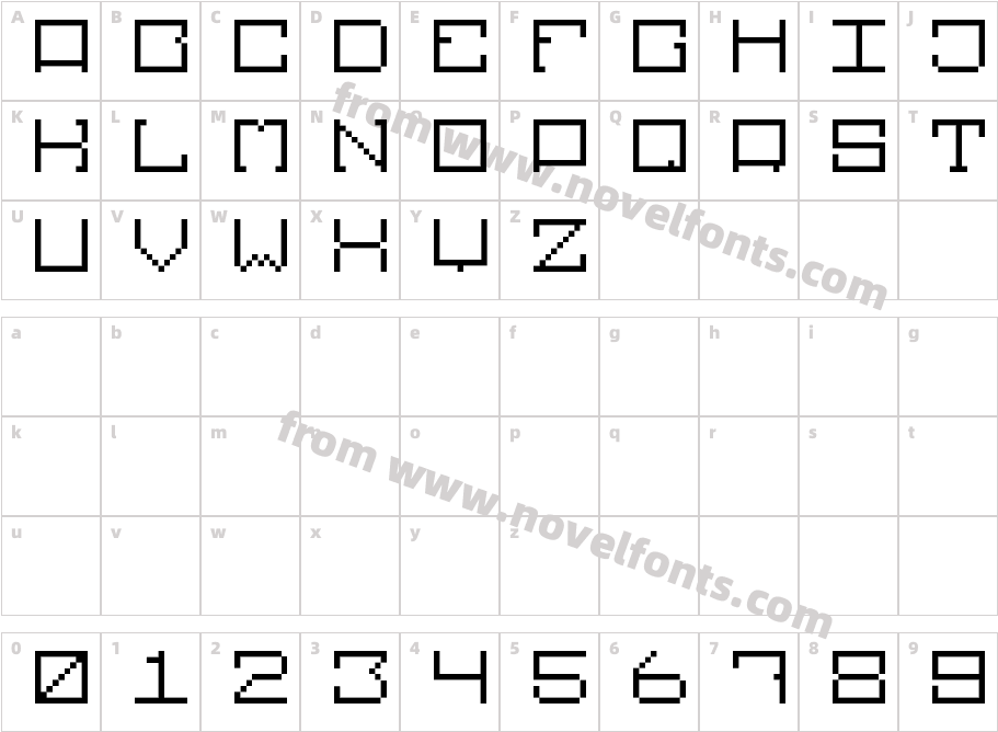 Square Pixel 922Character Map