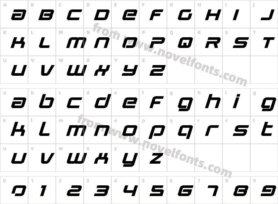 Star Eagle 2 Bold Expand ItalCharacter Map