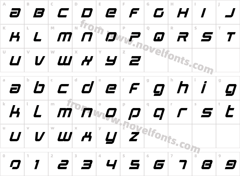 Star Eagle 2 Bold ItalicCharacter Map