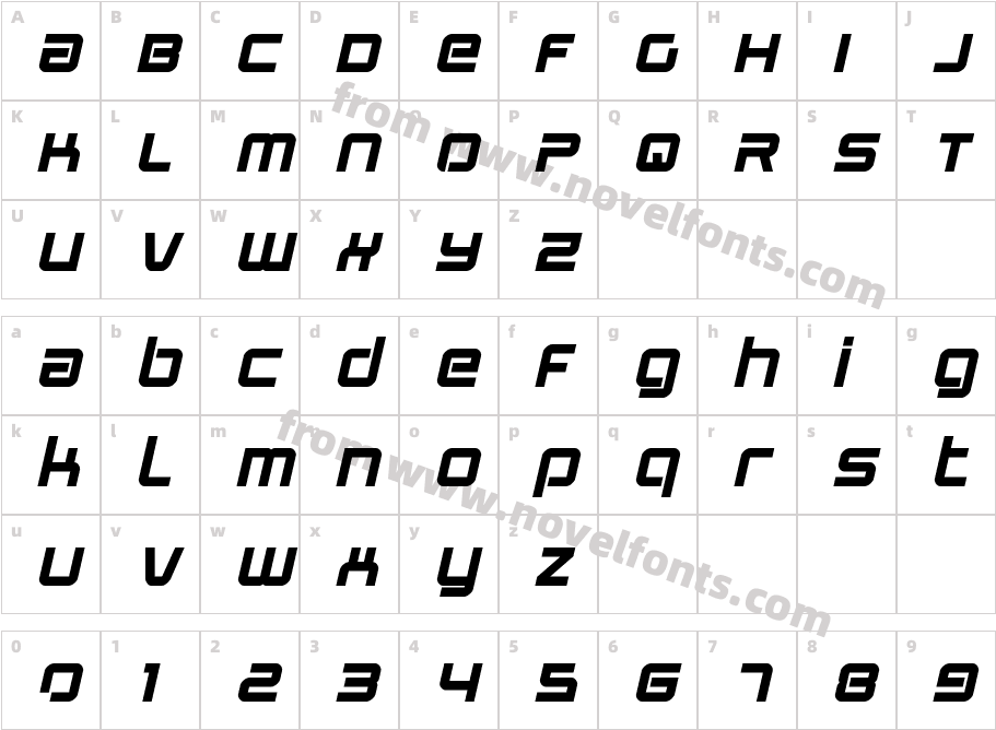 Star Eagle 2 Bold Semi-ItalicCharacter Map