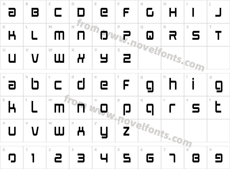 Star Eagle 2 CondensedCharacter Map