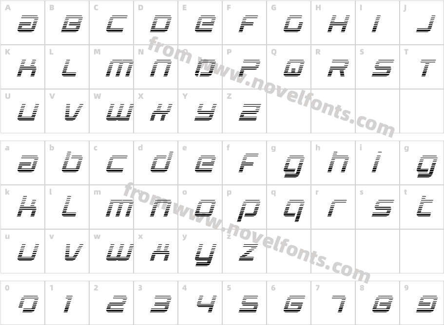 Star Eagle 2 Gradient ItalicCharacter Map