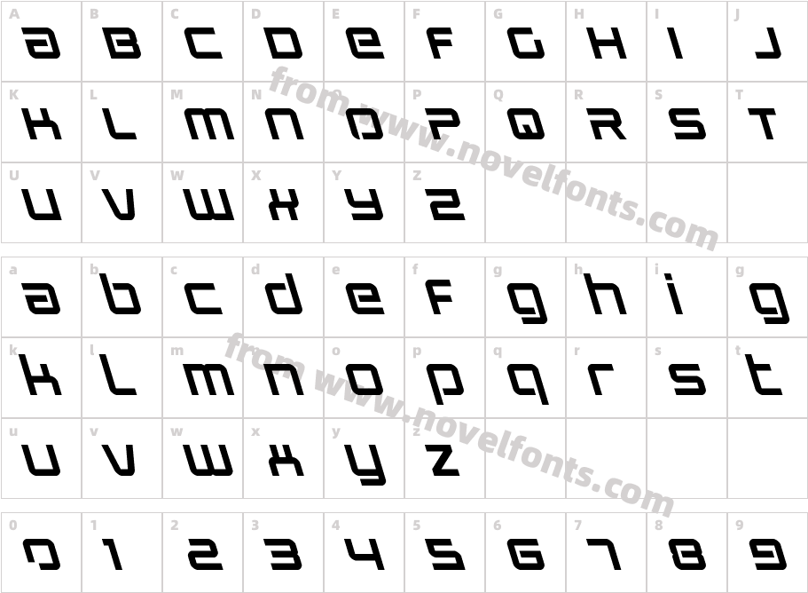 Star Eagle 2 LeftalicCharacter Map