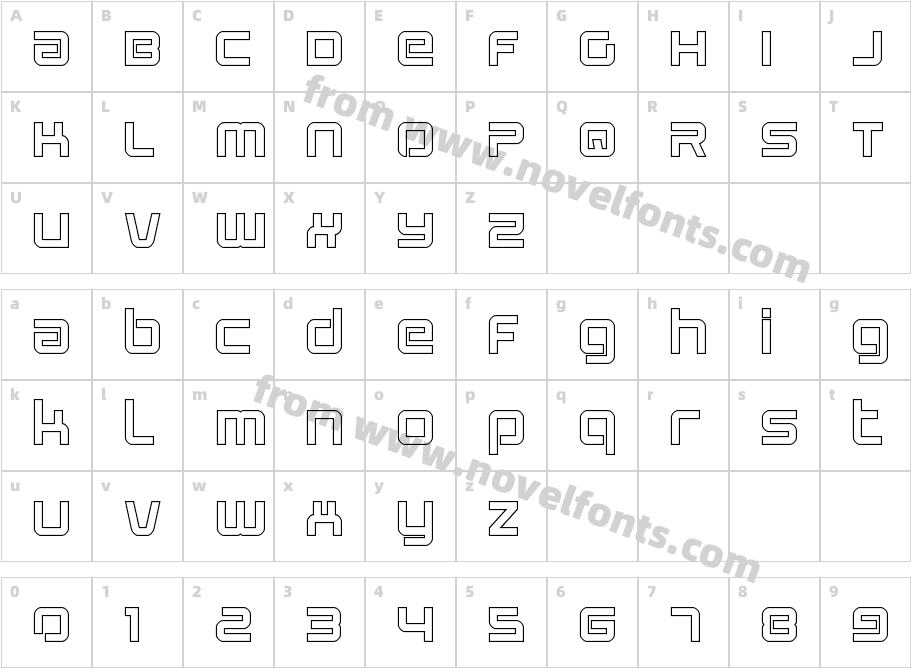 Star Eagle 2 OutlineCharacter Map