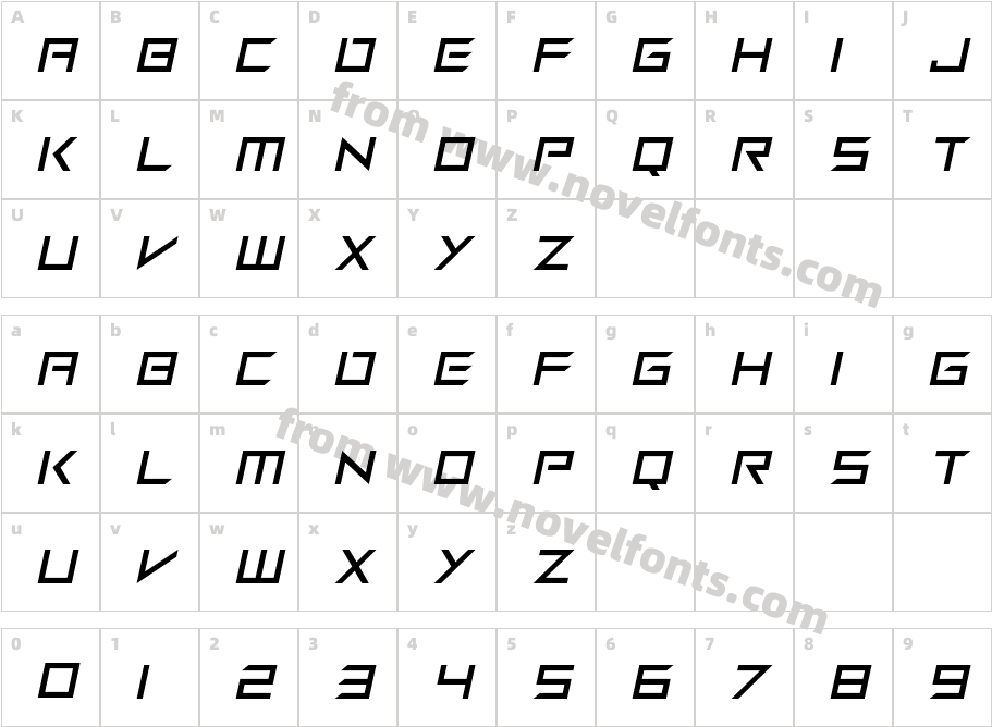 Star Renegades ItalicCharacter Map