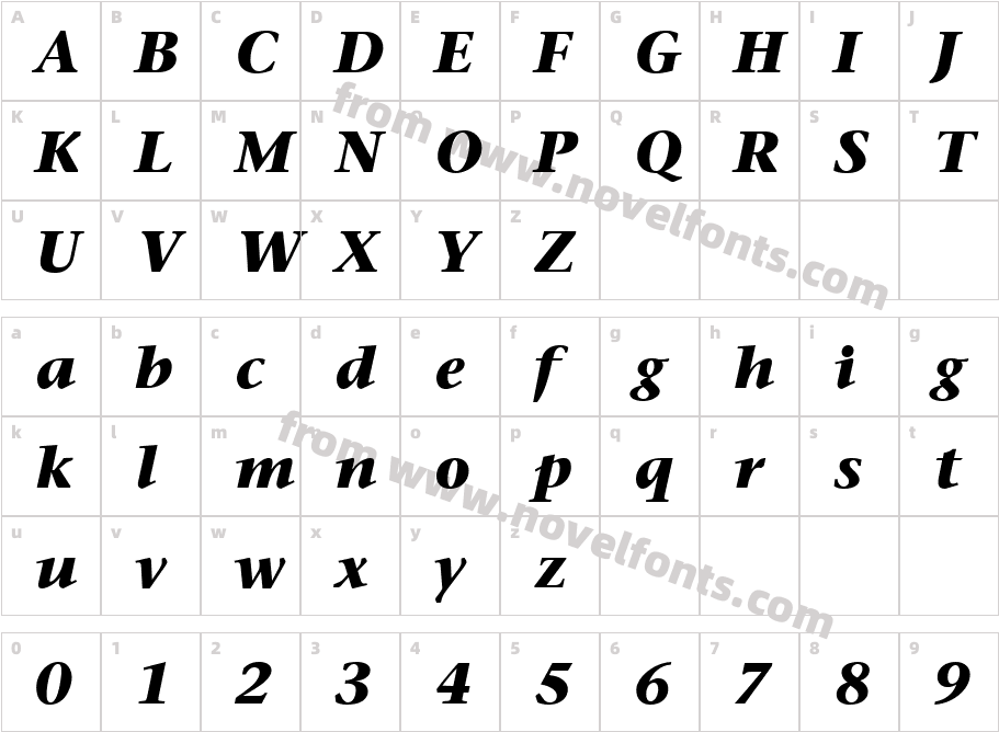 StoneSerif LT BoldCharacter Map