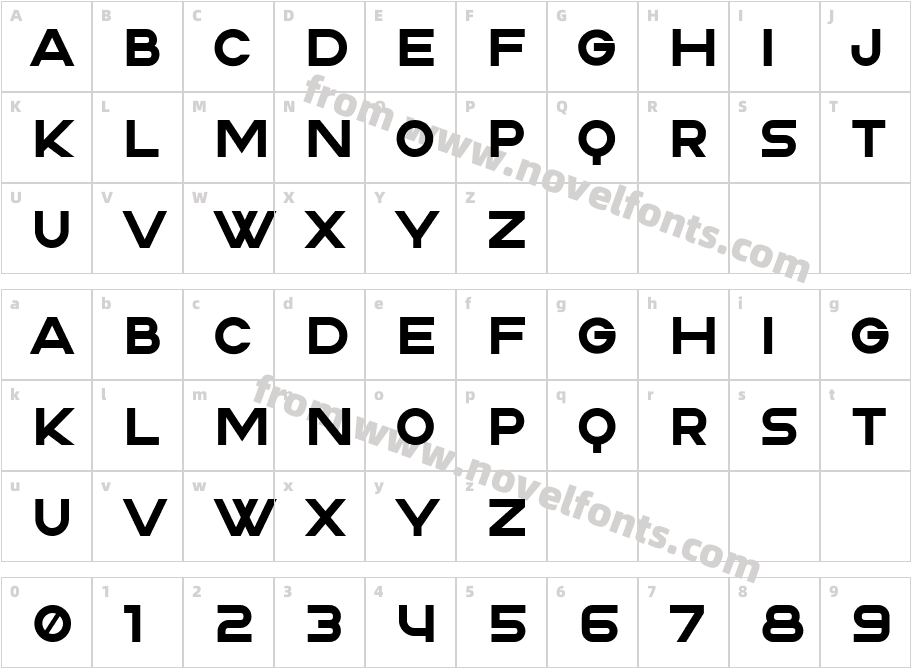 Strong Sans RegularCharacter Map