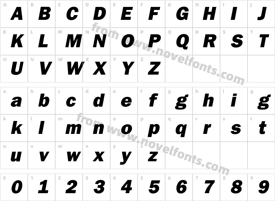 Franklin HeavyCharacter Map