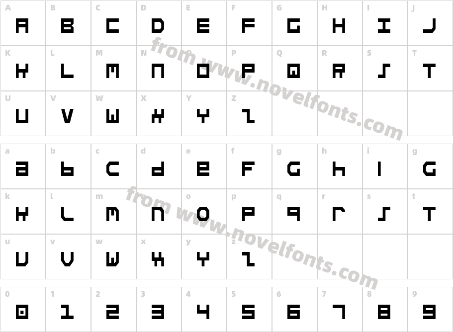 StuntmanCondensedCharacter Map