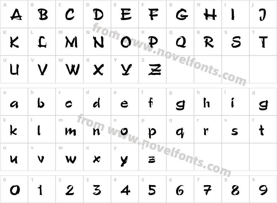 Stylo-BoldCharacter Map