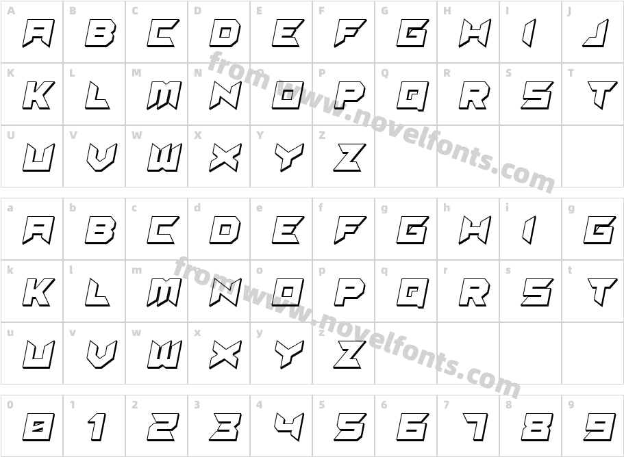 Suggested3D-ItalicCharacter Map