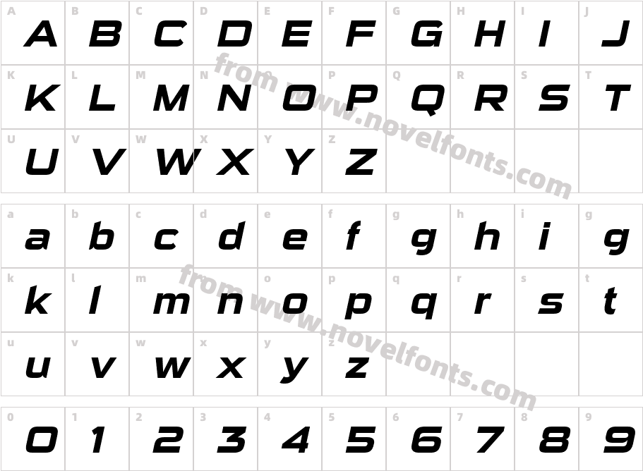 SuiGenerisRg-BoldItalicCharacter Map