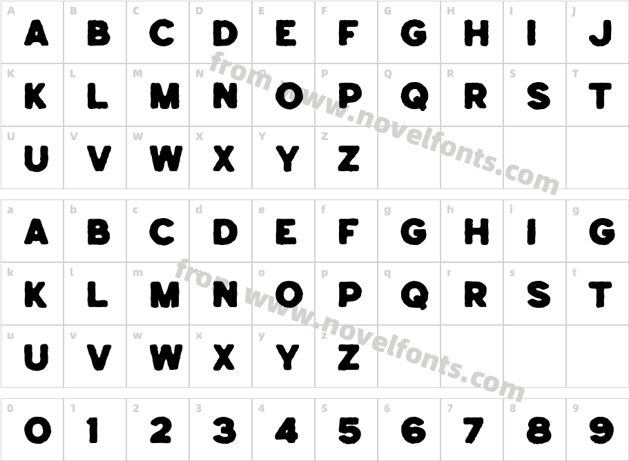 SummerSurfingSans-RoughCharacter Map