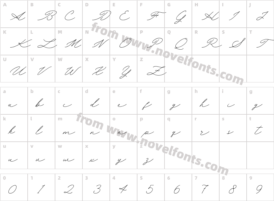 Sunnyletter Demo RegularCharacter Map