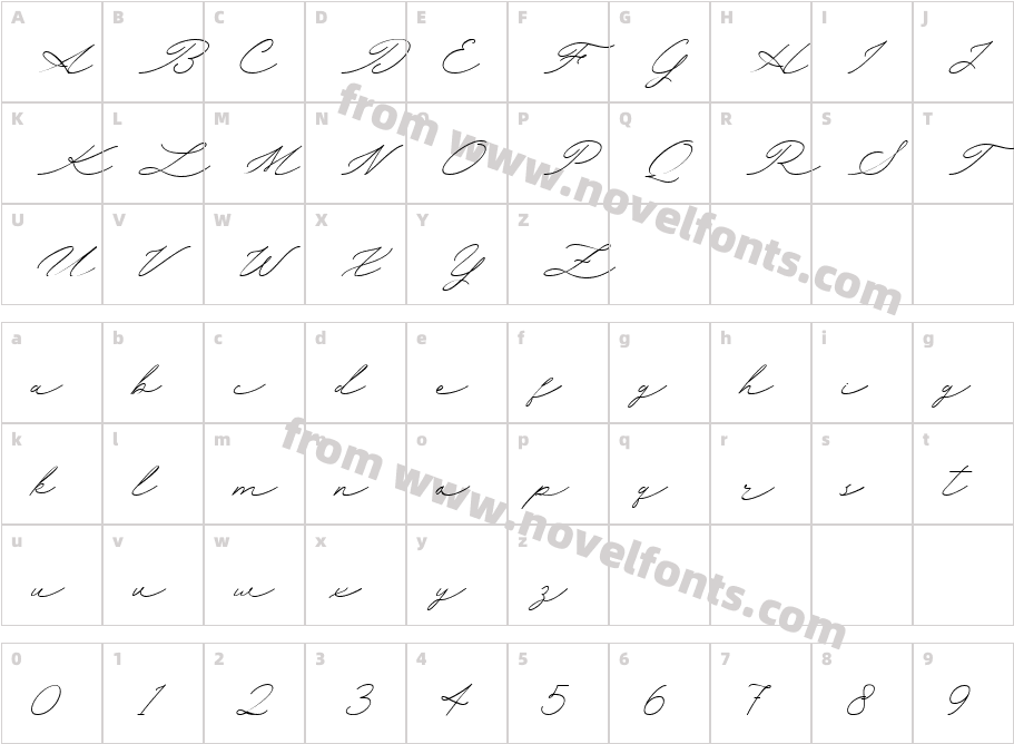 Sunnyletter Demo RegularCharacter Map