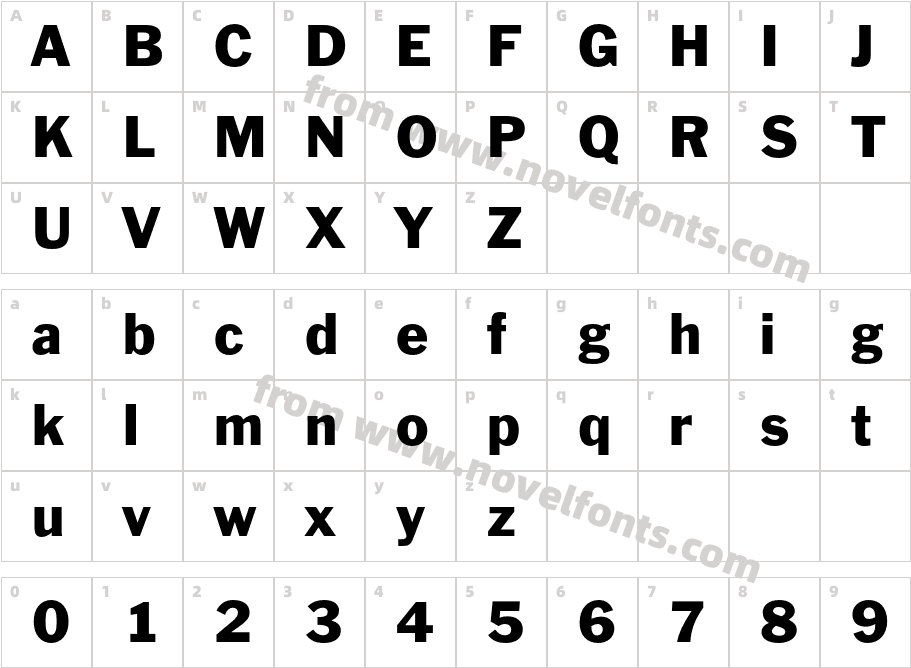 FranklinGothicBT-RomanCharacter Map