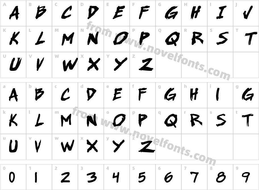 SuperWebcomicBros.-BoldItalicCharacter Map