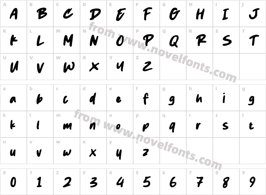 SwashCharacter Map