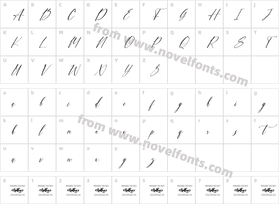 Sweet Jasmine Personal UseCharacter Map