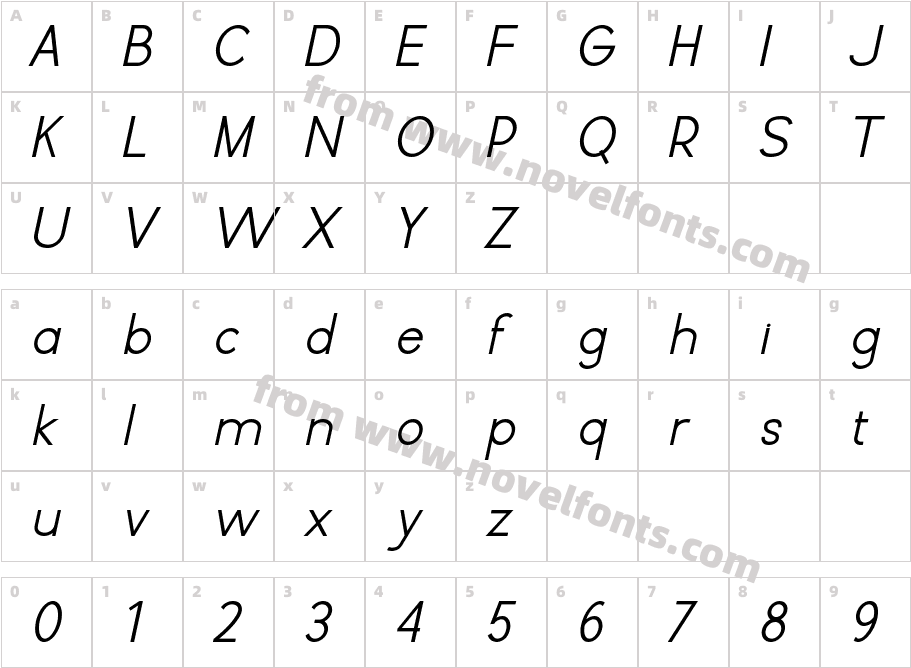 SweetBreadBoldItalic-Ea7o9Character Map