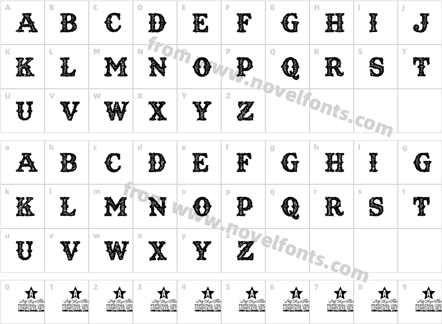 TEXAS CRUST PERSONAL USECharacter Map