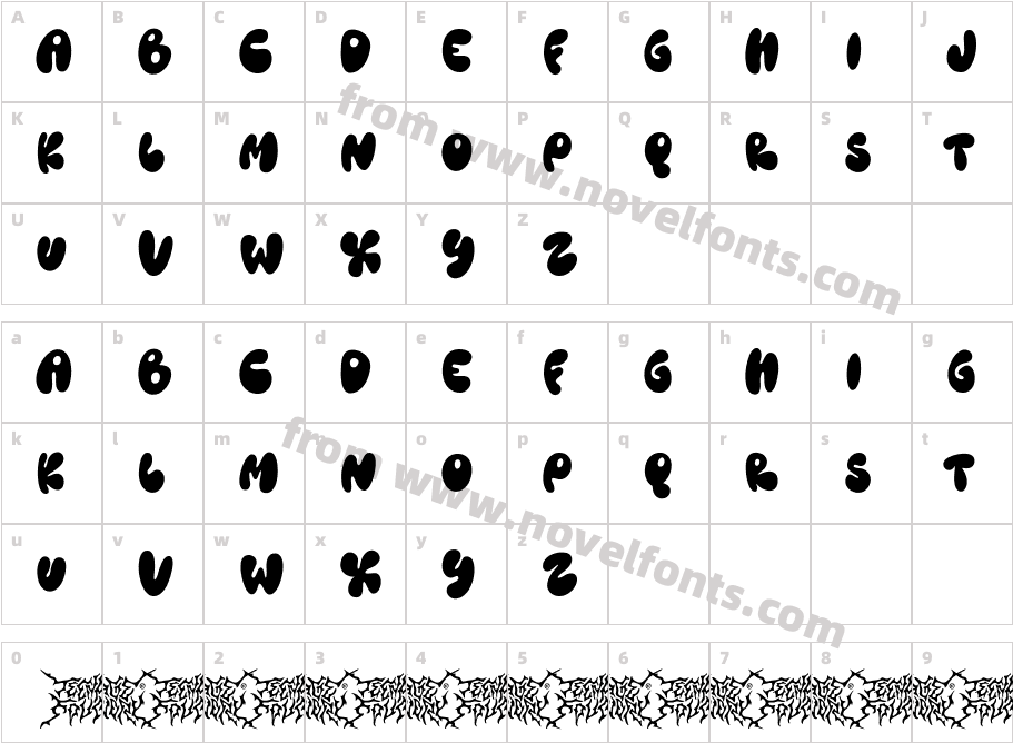 TF Bombass RegularCharacter Map