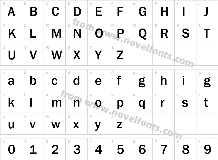 FranklinGothicMediumCCharacter Map