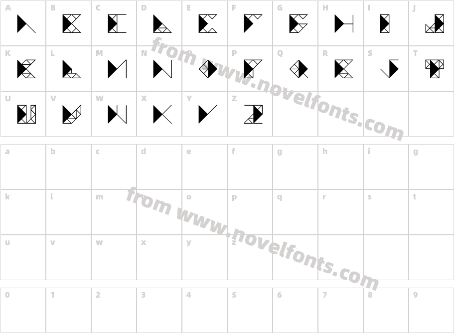 TRIANGLEFUTURARegularCharacter Map