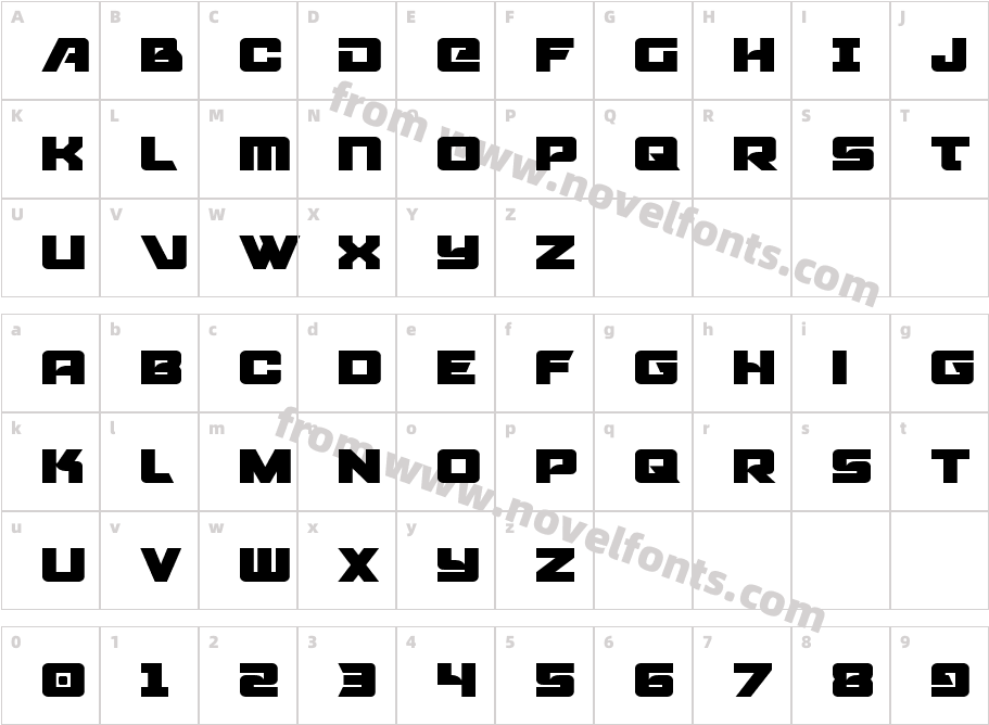 Aircruiser TitleCharacter Map