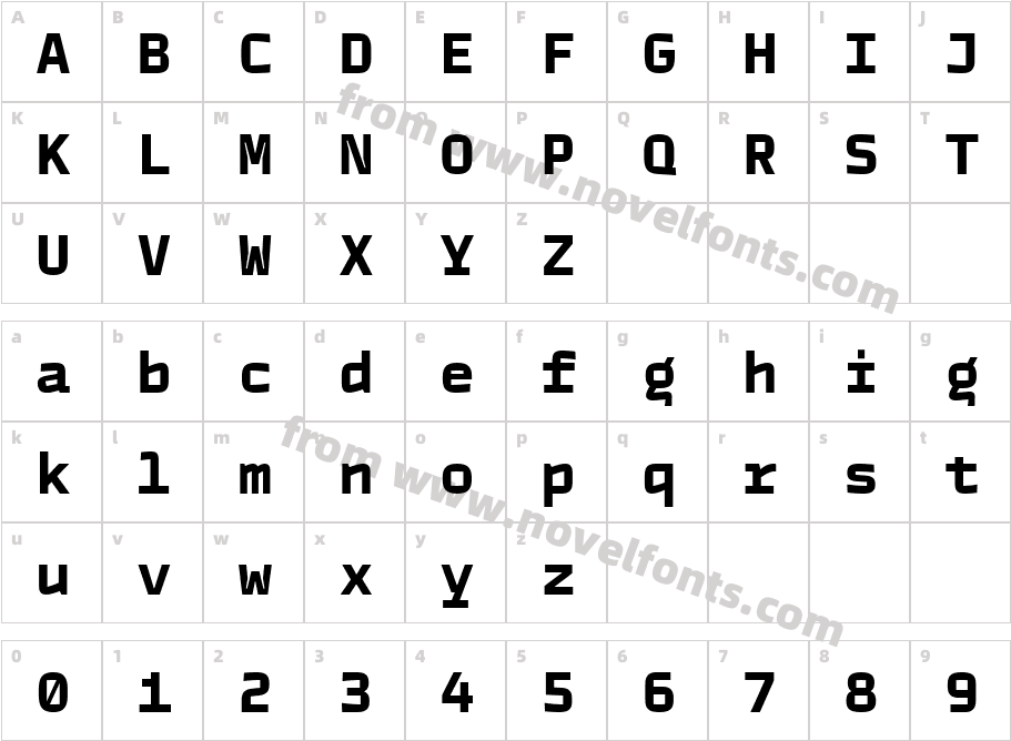 TT Autonomous Mono Trl BoldCharacter Map