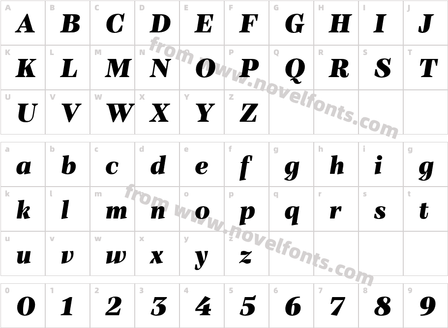 TT Barrels Trl Black ItalicCharacter Map