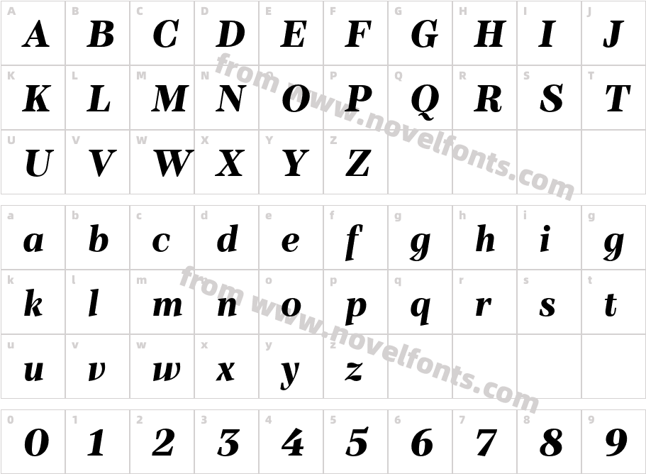 TT Barrels Trl ExtraBold ItalicCharacter Map