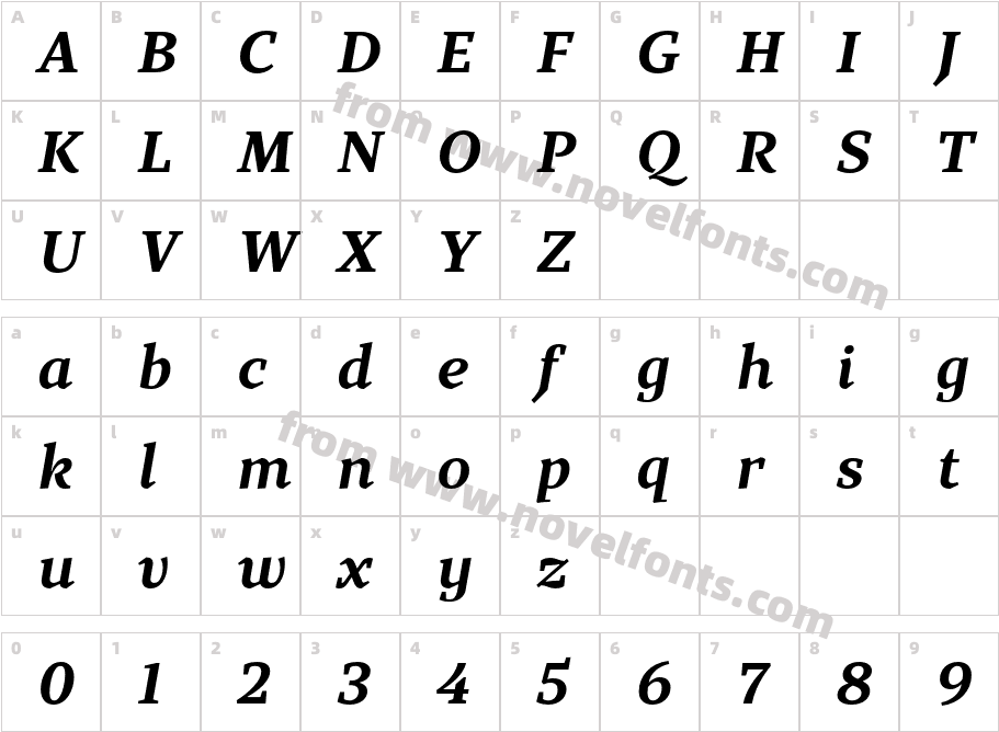 TT Bells Trial Bold ItalicCharacter Map