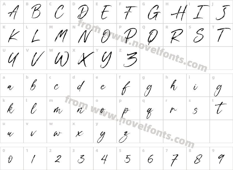 Frasell - Personal UseCharacter Map