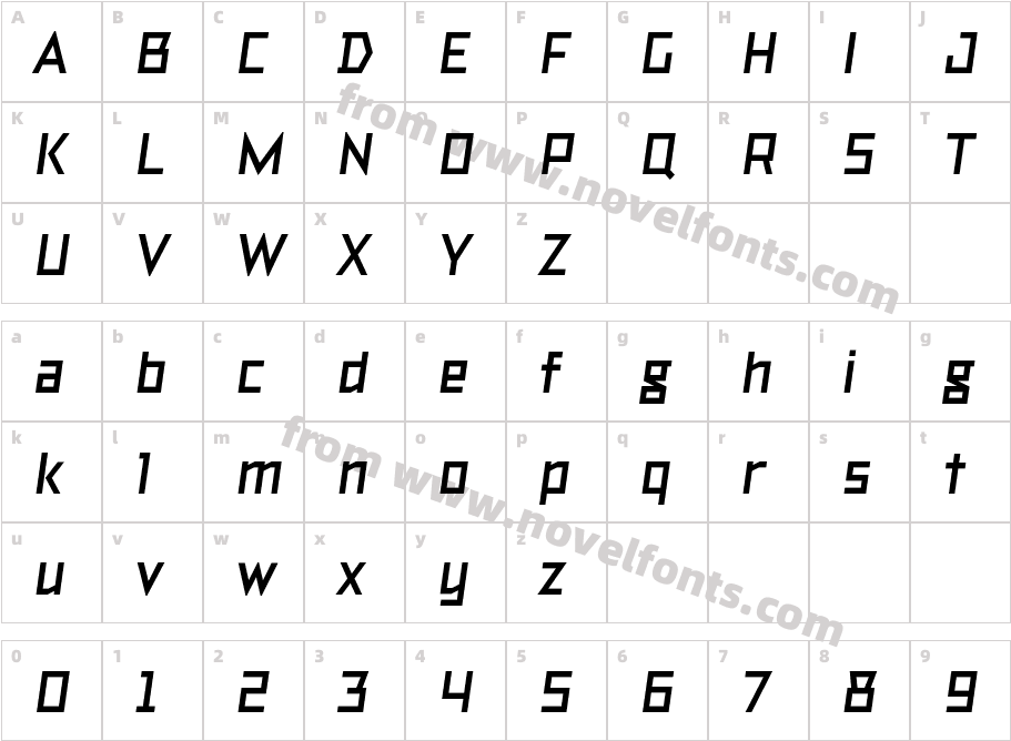 TT Bricks Trial Bold ItalicCharacter Map