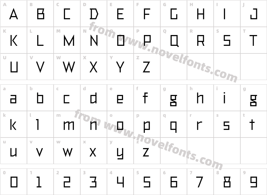 TT Bricks Trial MediumCharacter Map