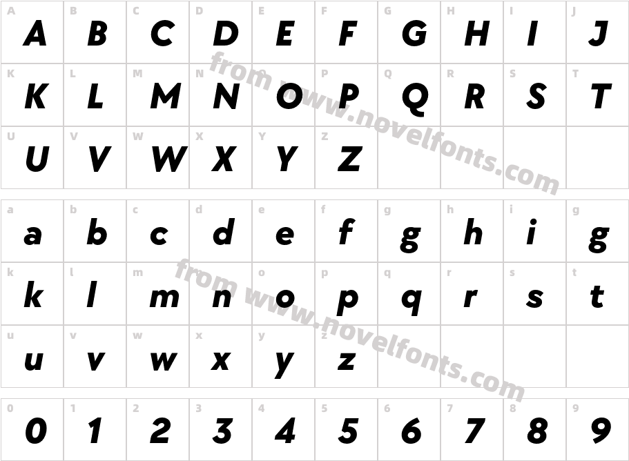 TT Chocolates Trl ExtraBold ItCharacter Map