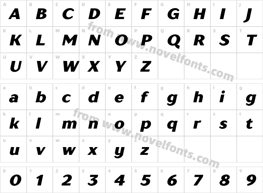 TT Drugs Trial Black ItalicCharacter Map