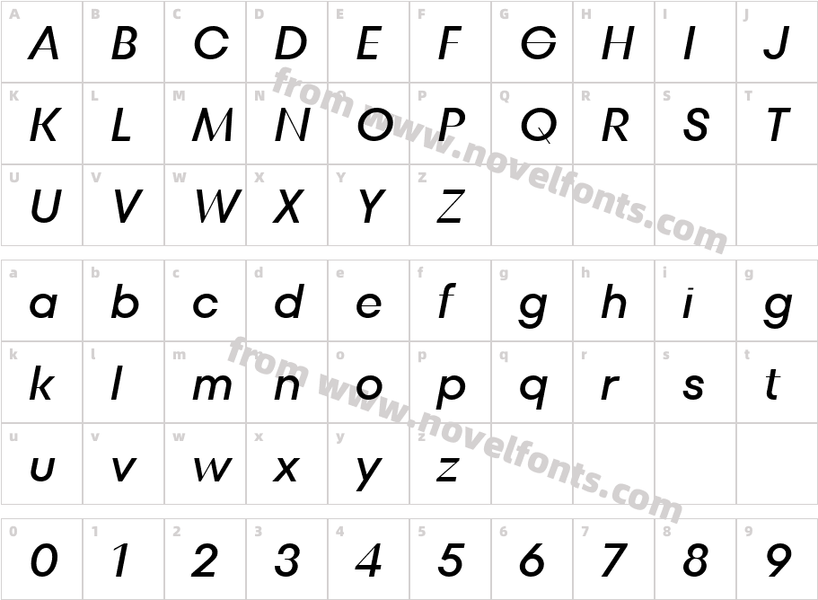 TT Fors Display Trl Medium ItalicCharacter Map