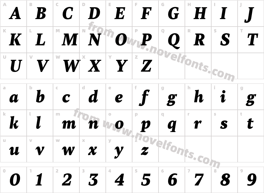 TT Jenevers Trl Black ItalicCharacter Map