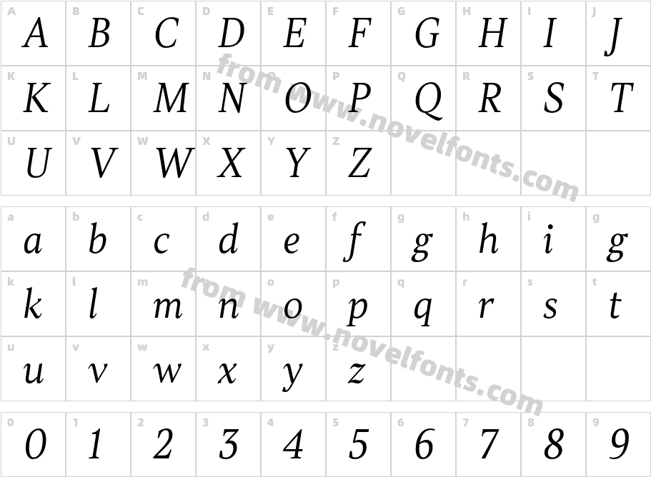 TT Jenevers Trl Light ItalicCharacter Map