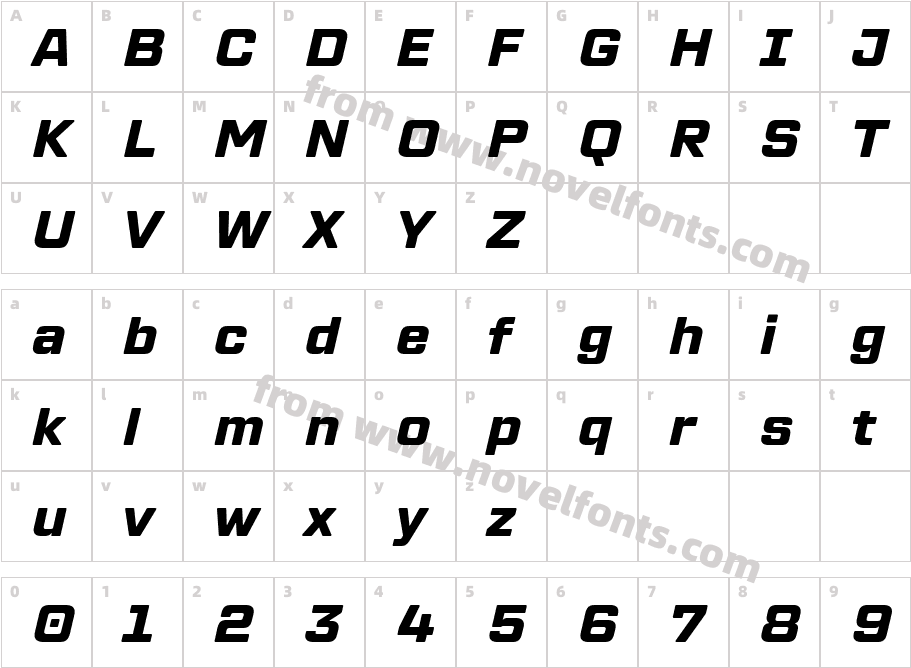 TT Lakes Neue Trial ExtraBold ItalicCharacter Map