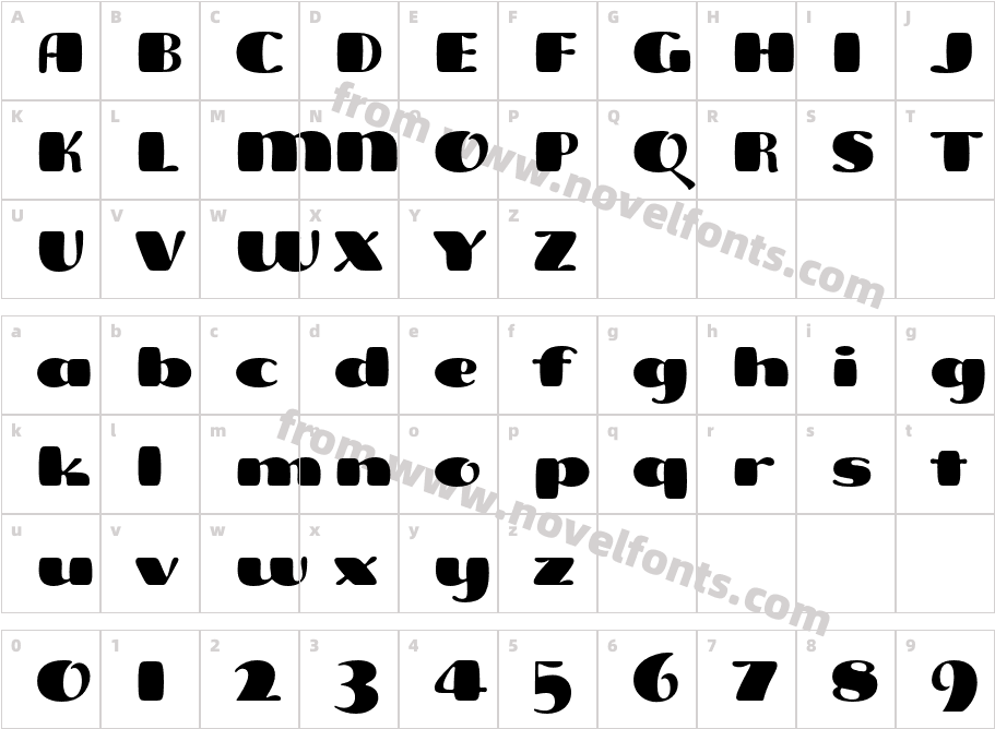 FreddoITCStdCharacter Map