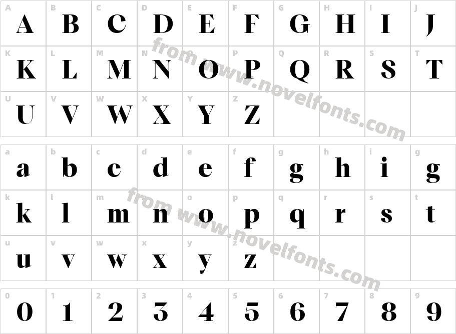 TT Livret Display Trl BoldCharacter Map